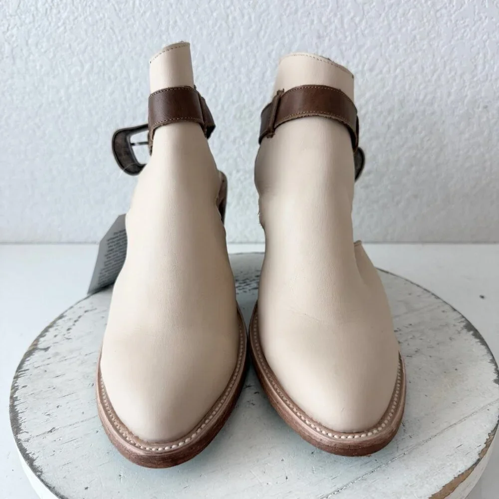 Lane HIGH NOON Womens Cowboy Booties Putty Western Cowgirl Short Boots Size 9